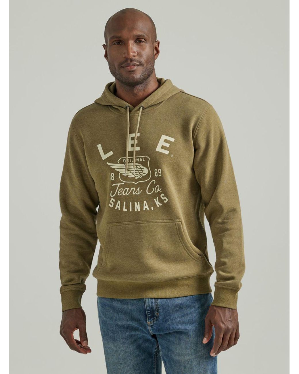 Lee Jeans Left Wing Graphic Hoodie in Green for Men | Lyst