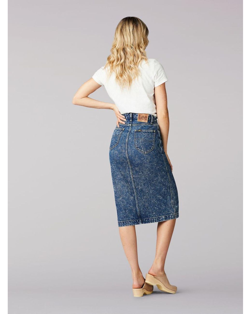 Lee Jeans Vintage Modern High Rise Midi Skirt Sure Blue | Lyst