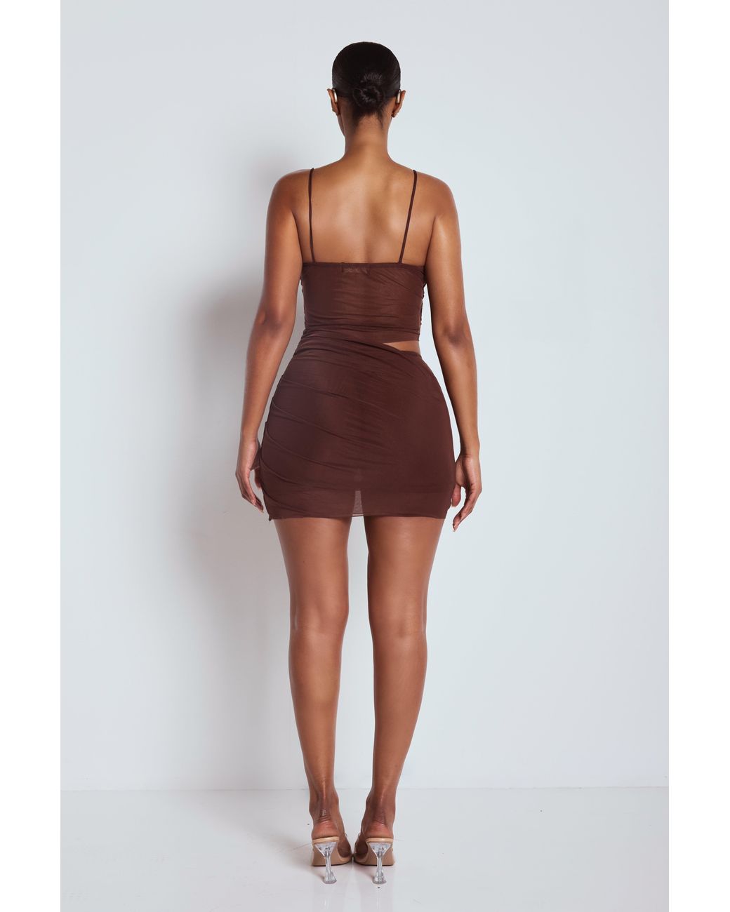 LemonLunar Brown The Ari Sheer Dress
