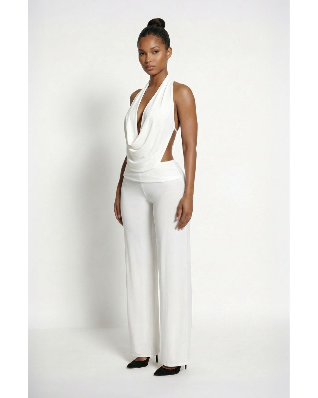 LemonLunar White The Iyza Foldover Pants