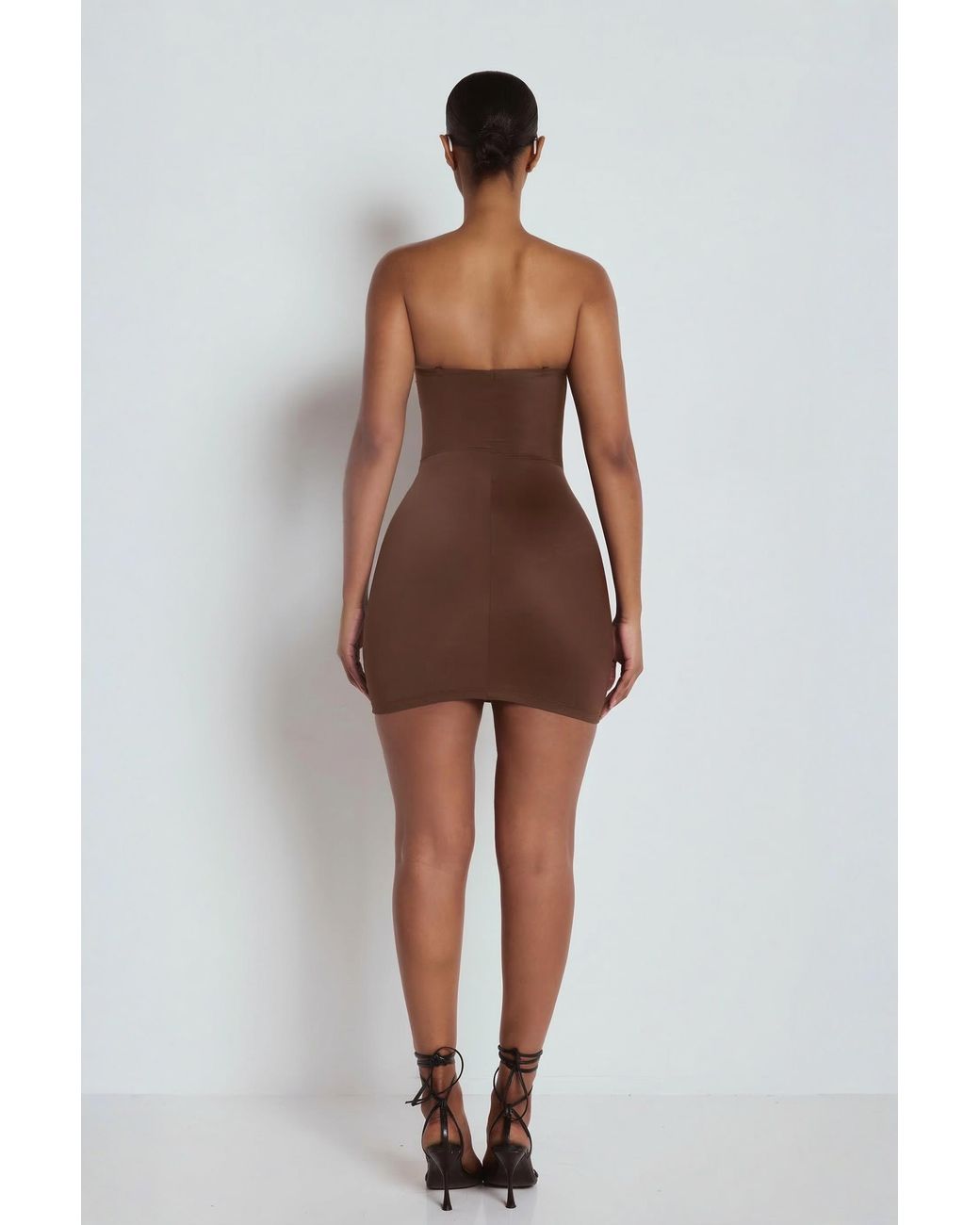 LemonLunar Brown The Sculpting Mini Dress