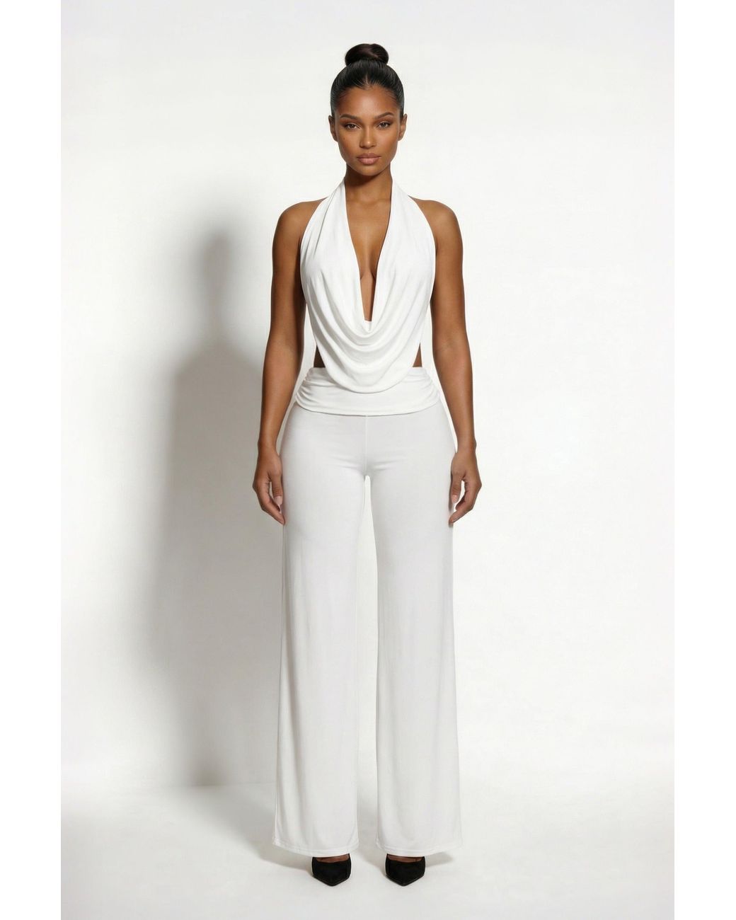 LemonLunar White The Iyza Foldover Pants
