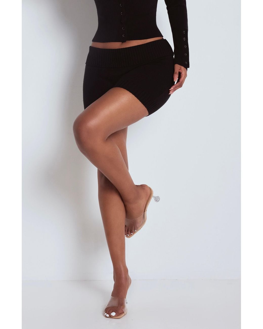 LemonLunar Black The Knit Shorts
