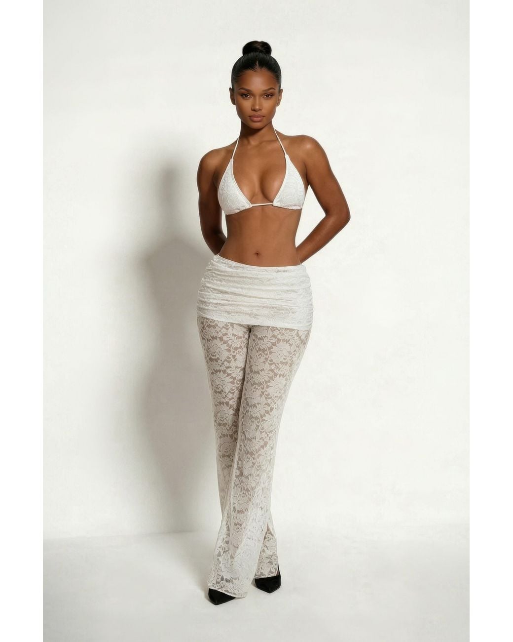 LemonLunar White The Cosette Lace Pants