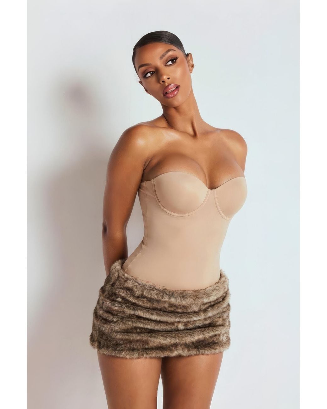 LemonLunar Natural The Fur Mini Skirt