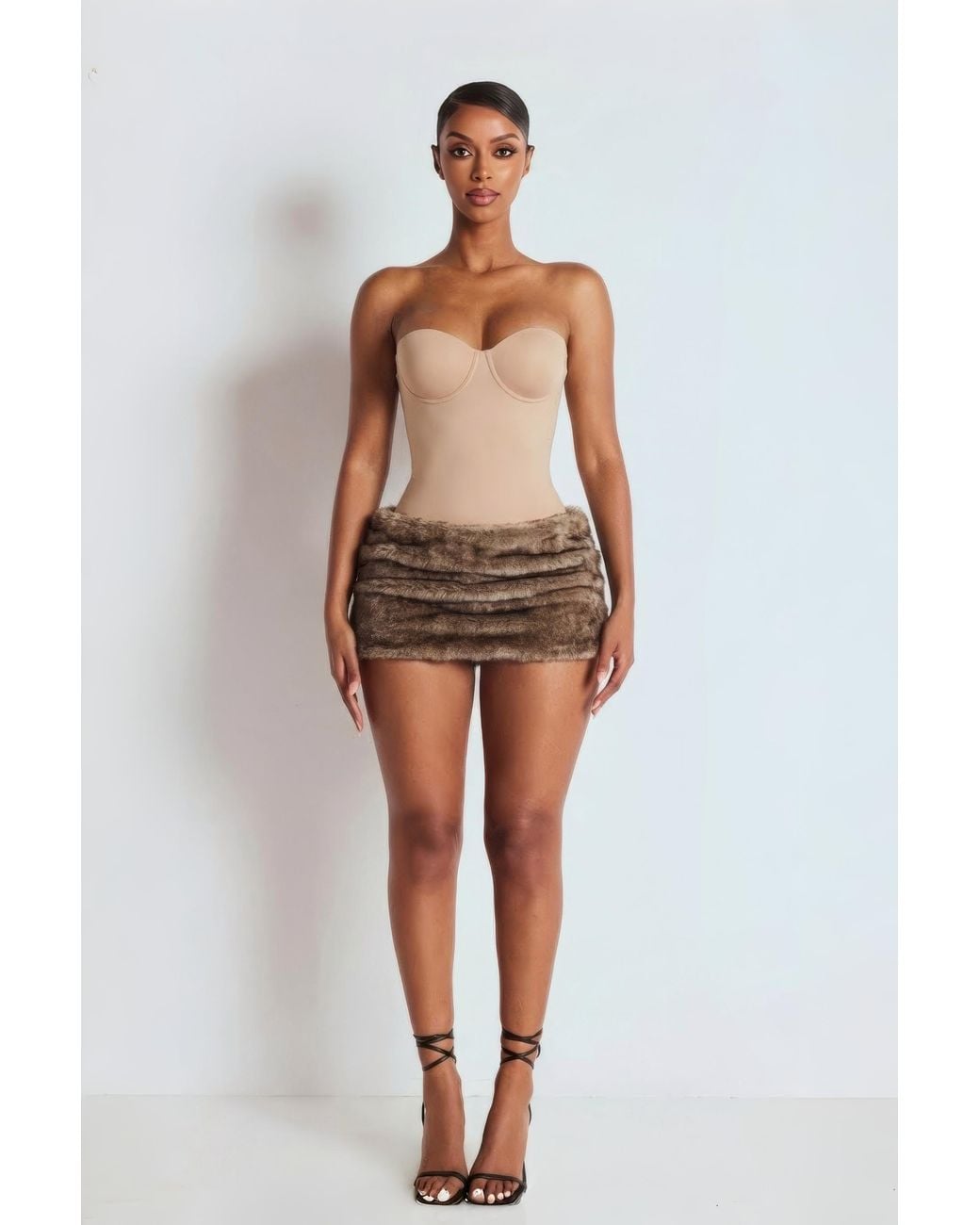 LemonLunar Natural The Fur Mini Skirt