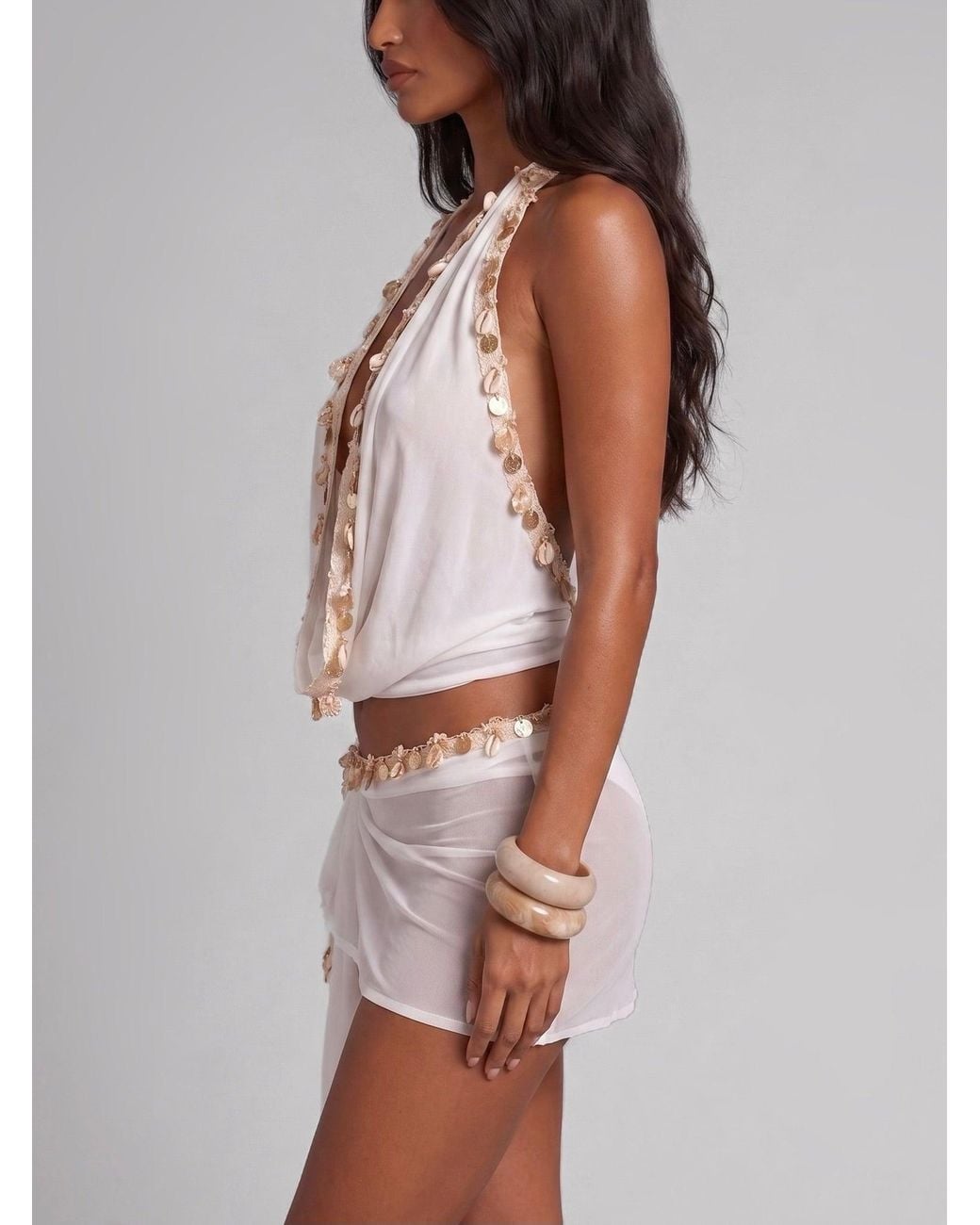 LemonLunar White The Willow Shell Sarong