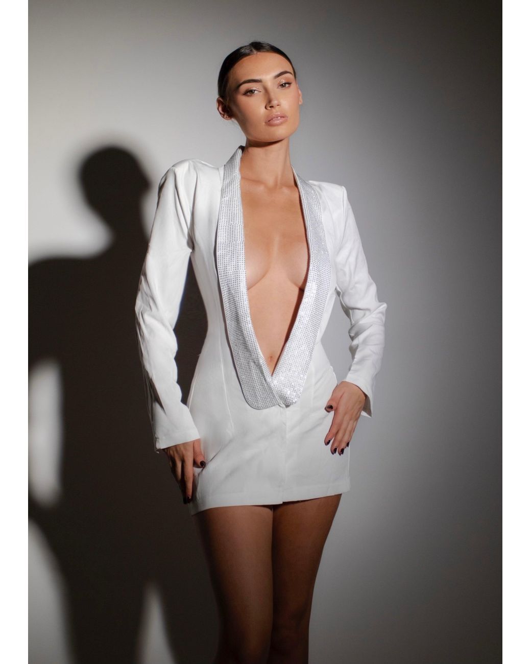 LemonLunar Gray The Zain Diamante Blazer