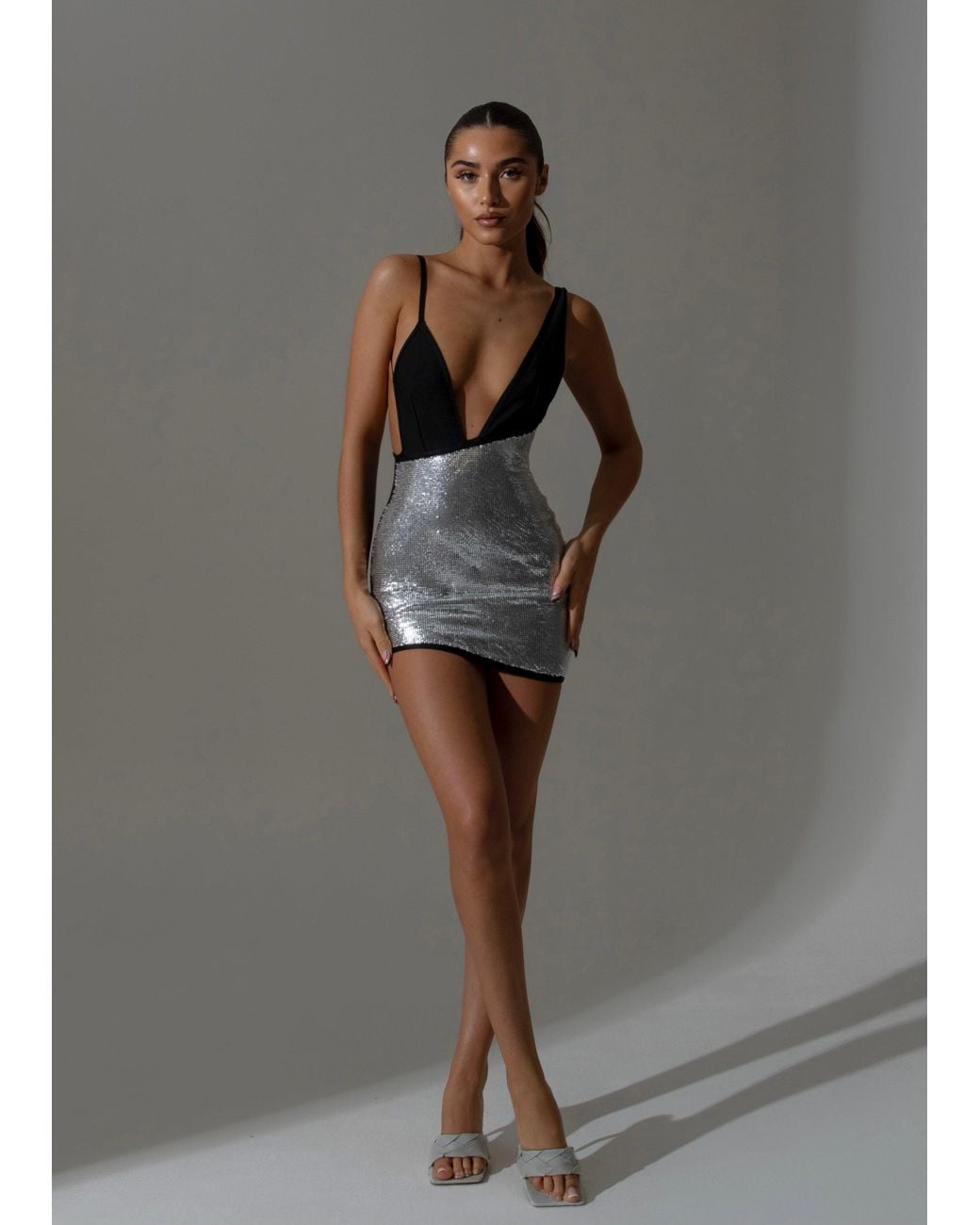 LemonLunar Gray The Viviene Bandage Chainmail Dress