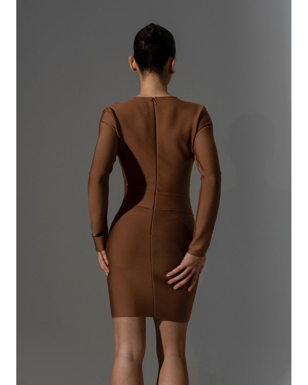 LemonLunar Brown The Lara Bandage Dress
