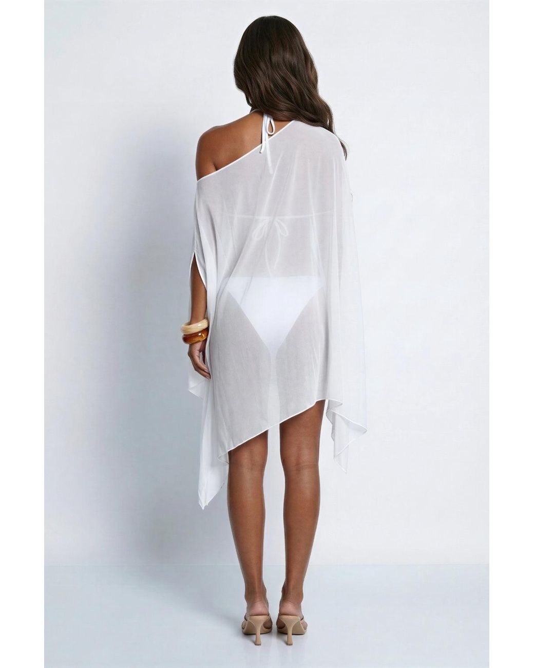 LemonLunar White The Serafina Mesh Cover Up Dress