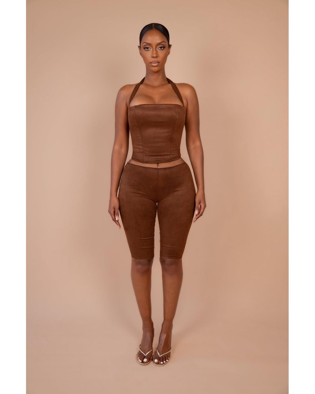 LemonLunar Natural The Maeve Suede Capri Pants