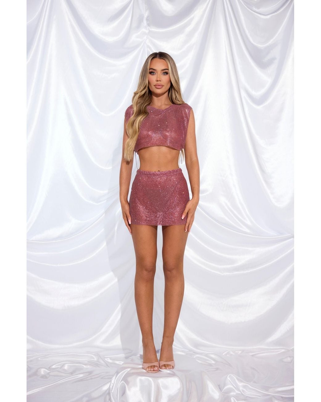 LemonLunar Red The Diamante Skirt