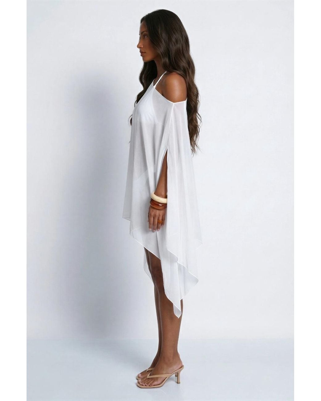 LemonLunar White The Serafina Mesh Cover Up Dress