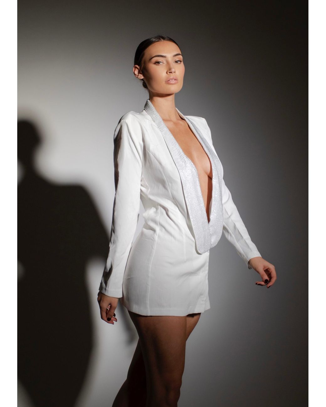 LemonLunar Gray The Zain Diamante Blazer
