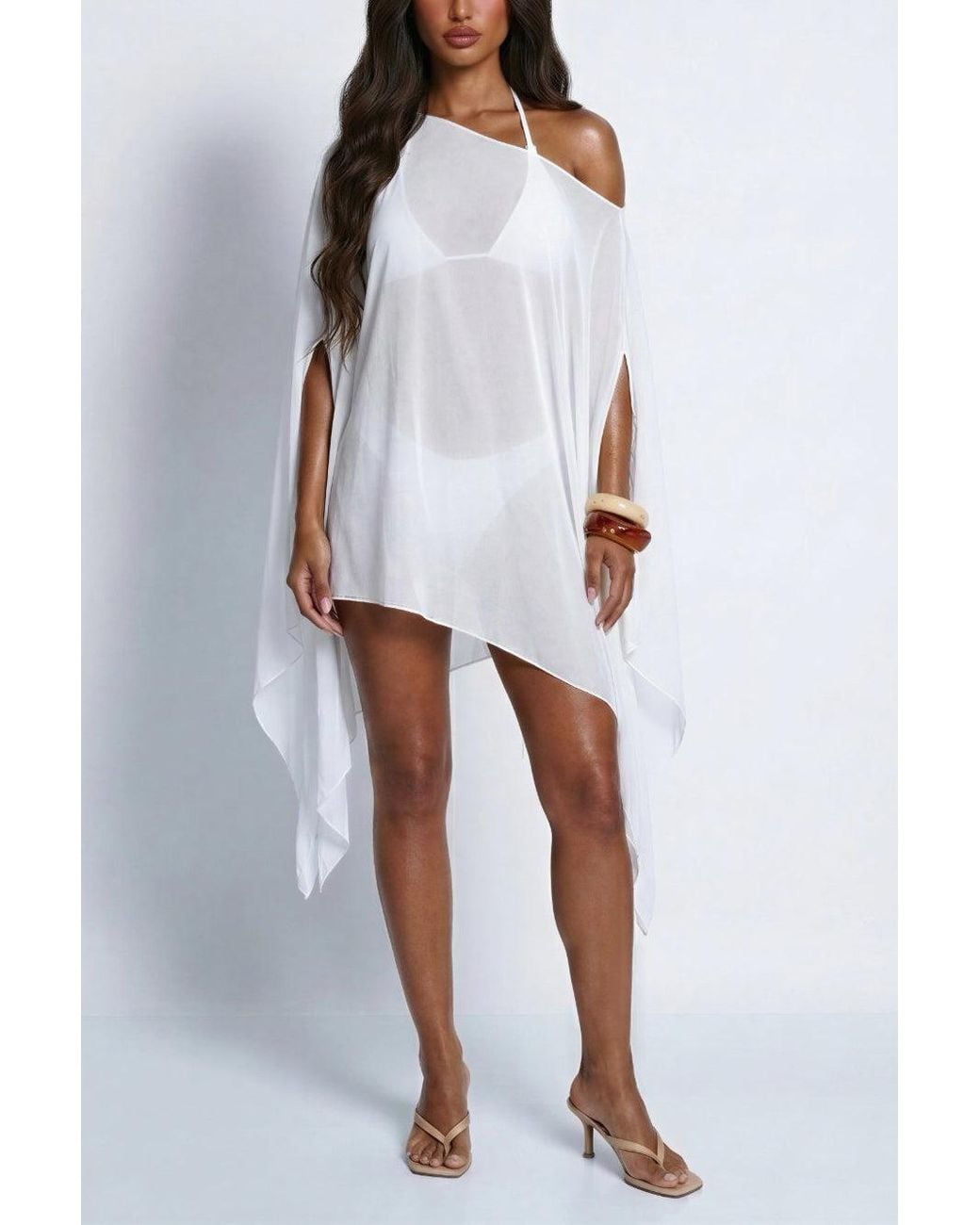LemonLunar White The Serafina Mesh Cover Up Dress