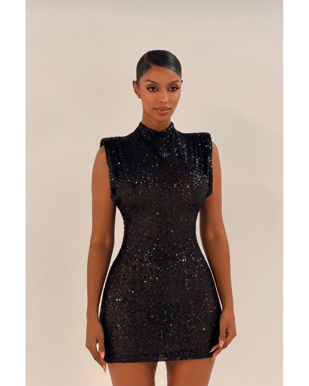 LemonLunar Black The Sadira Sequin Mini Dress
