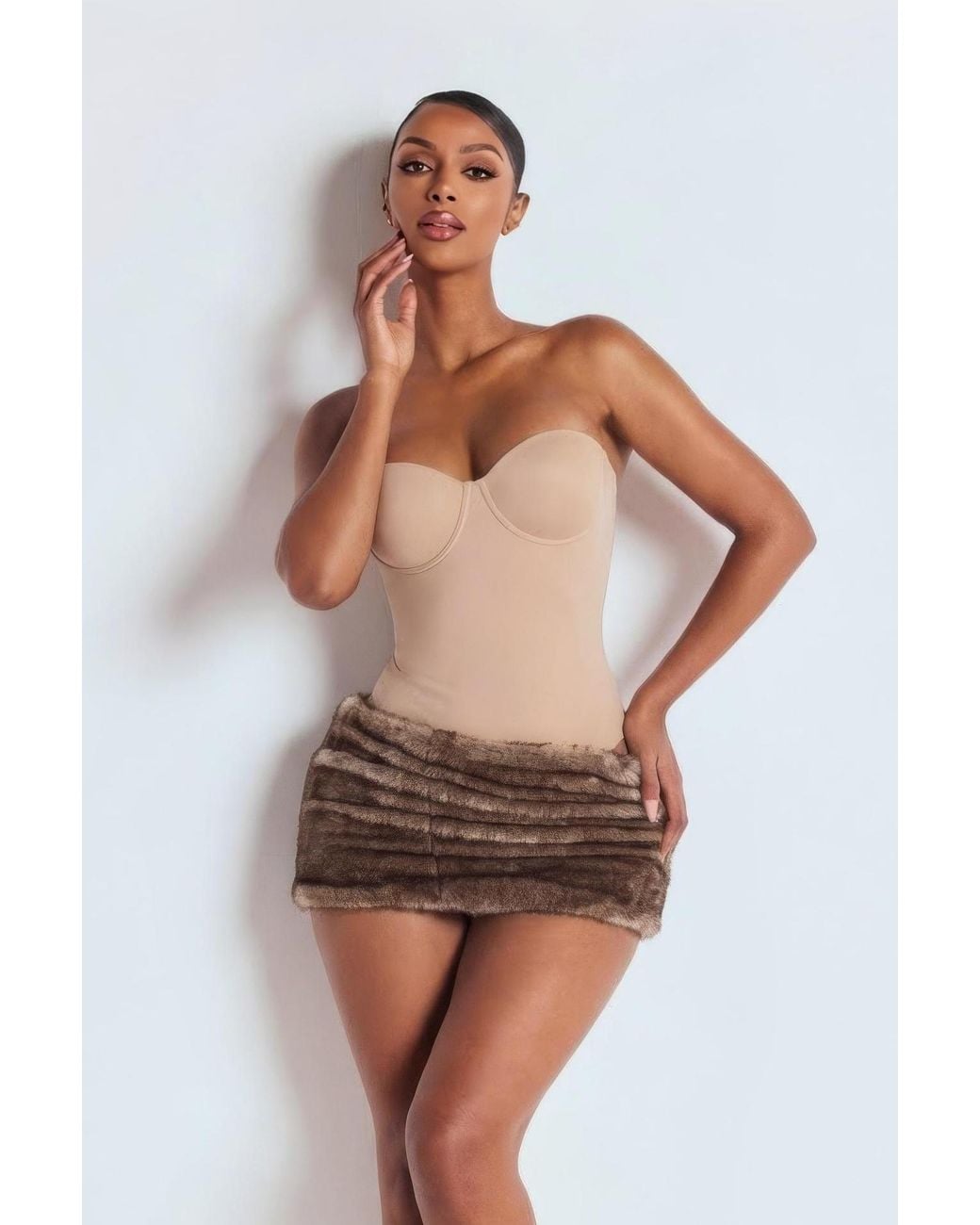 LemonLunar Natural The Fur Mini Skirt