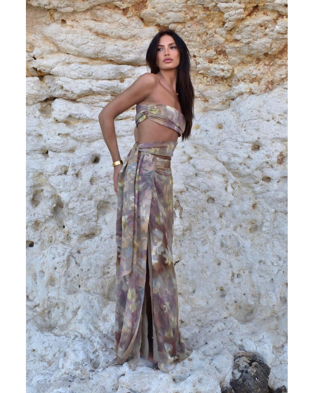 LemonLunar Gray The Amaya Tie Top