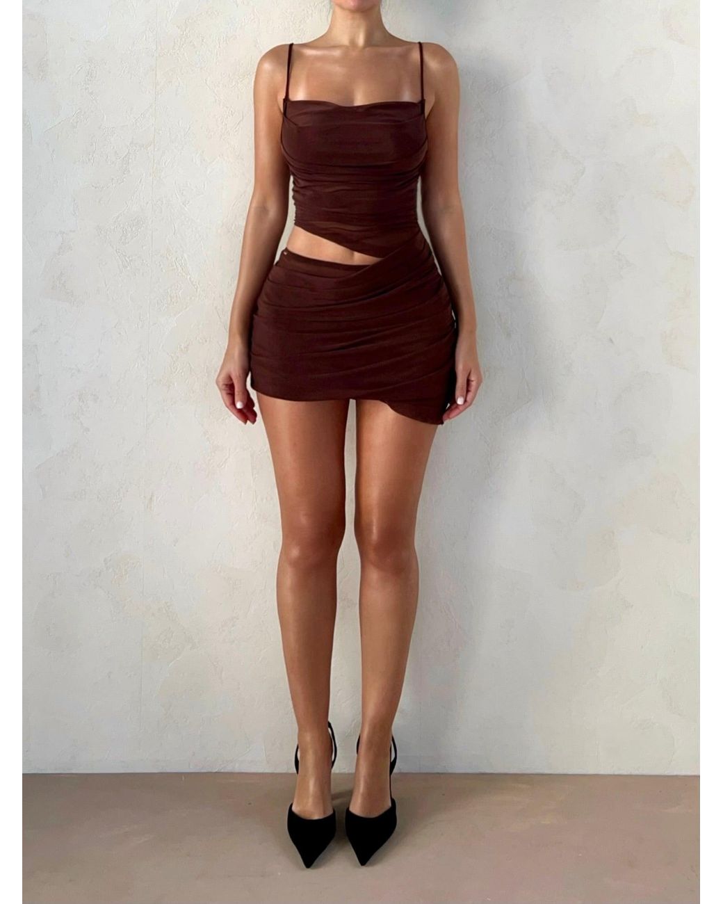 LemonLunar Brown The Ari Sheer Dress