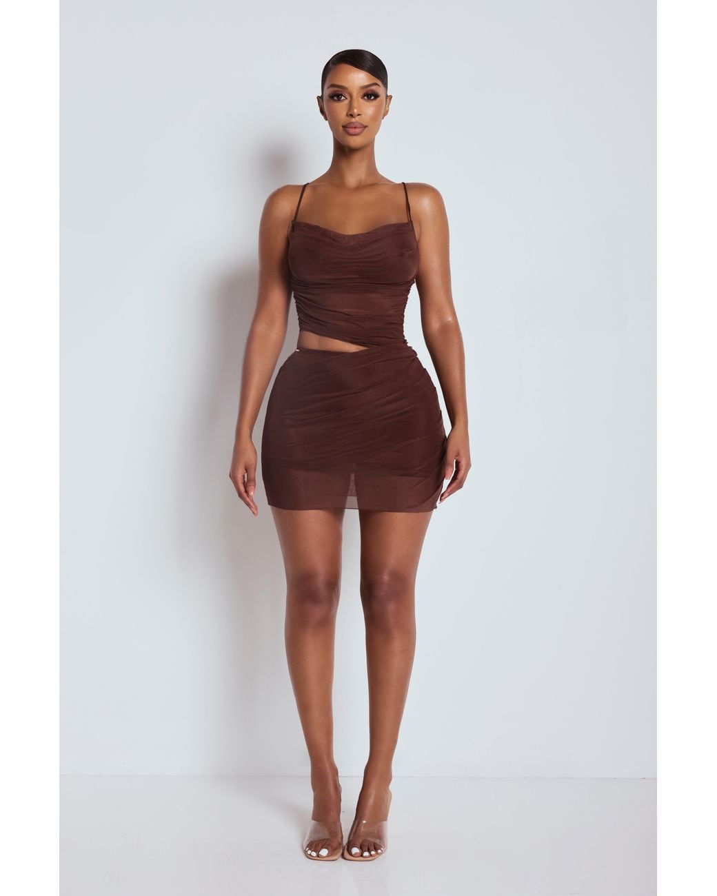 LemonLunar Brown The Ari Sheer Dress