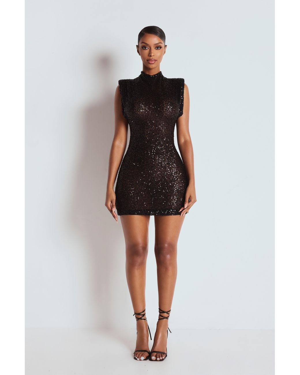 LemonLunar Black The Sadira Sequin Mini Dress