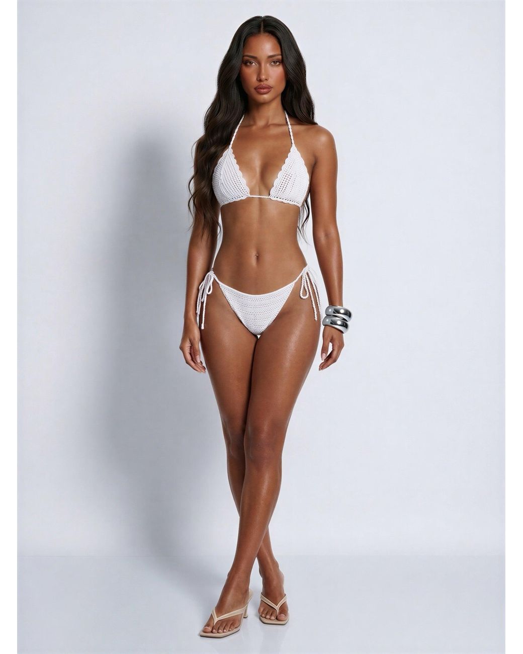 LemonLunar White The Maisa Crochet Bikini