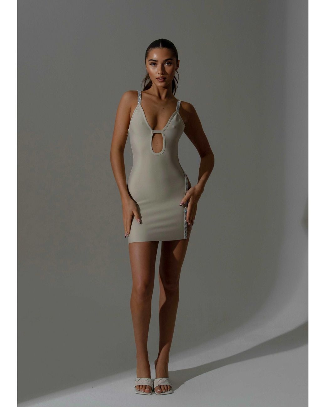 LemonLunar Brown The Aitana Bandage Dress