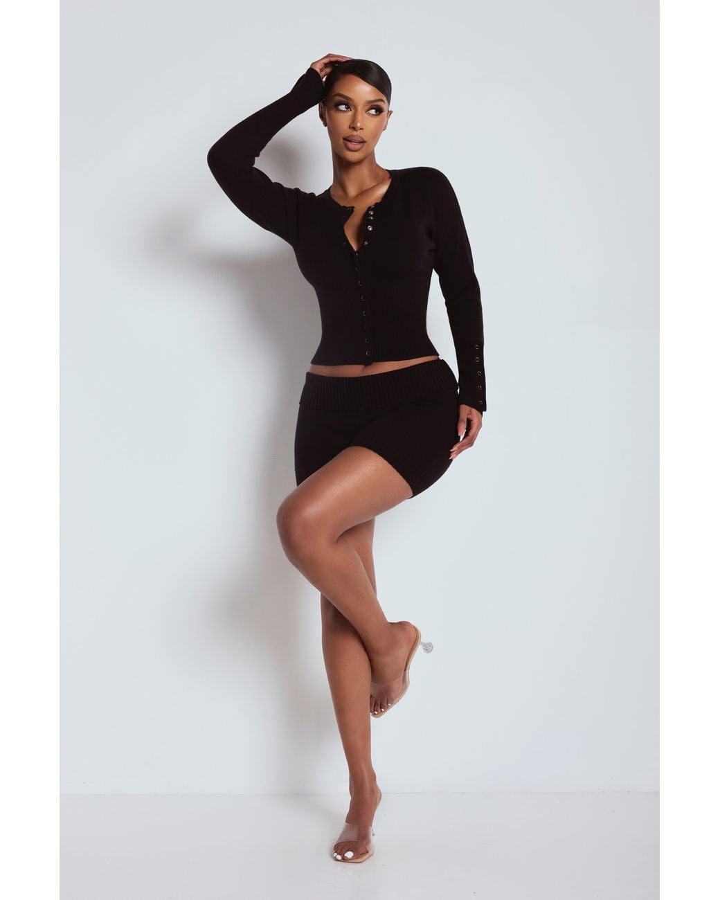 LemonLunar Black The Knit Shorts