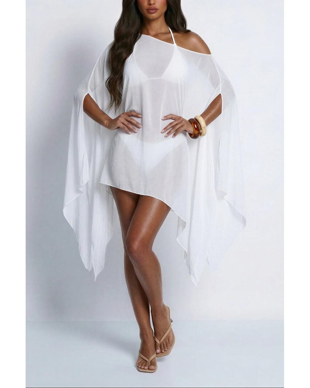 LemonLunar White The Serafina Mesh Cover Up Dress