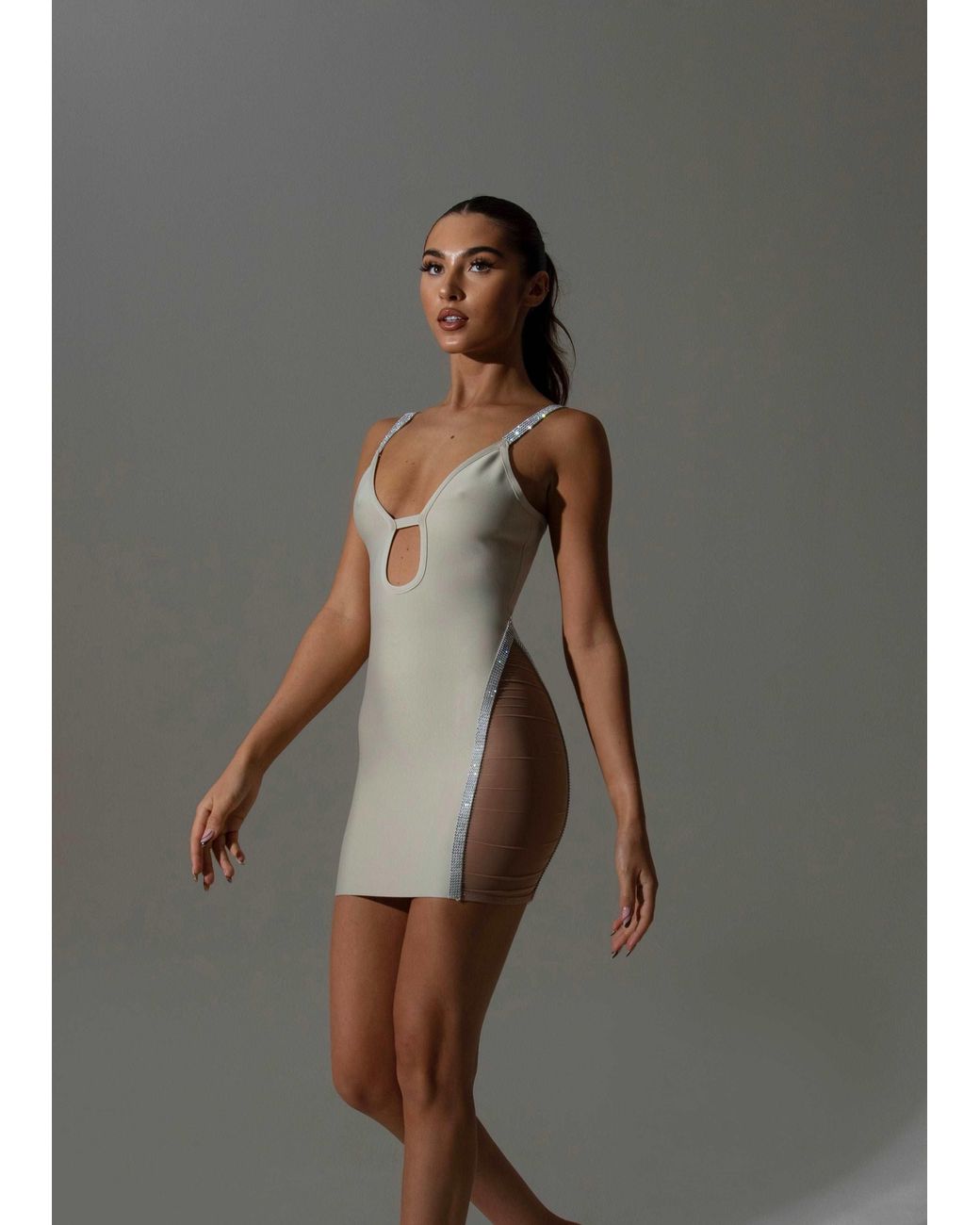 LemonLunar Brown The Aitana Bandage Dress