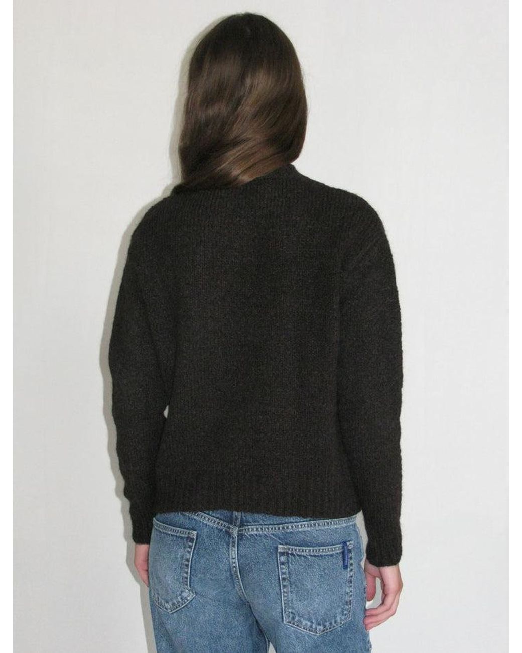 Paloma Wool Floreke Flower Knit Crew Neck Sweater in Black | Lyst