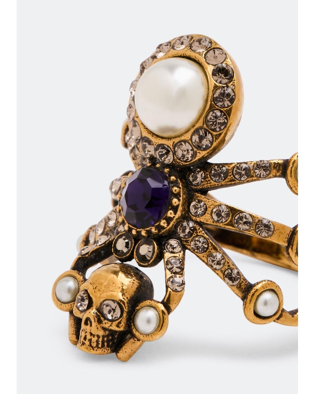 McQueen White Spider Ring Ottone