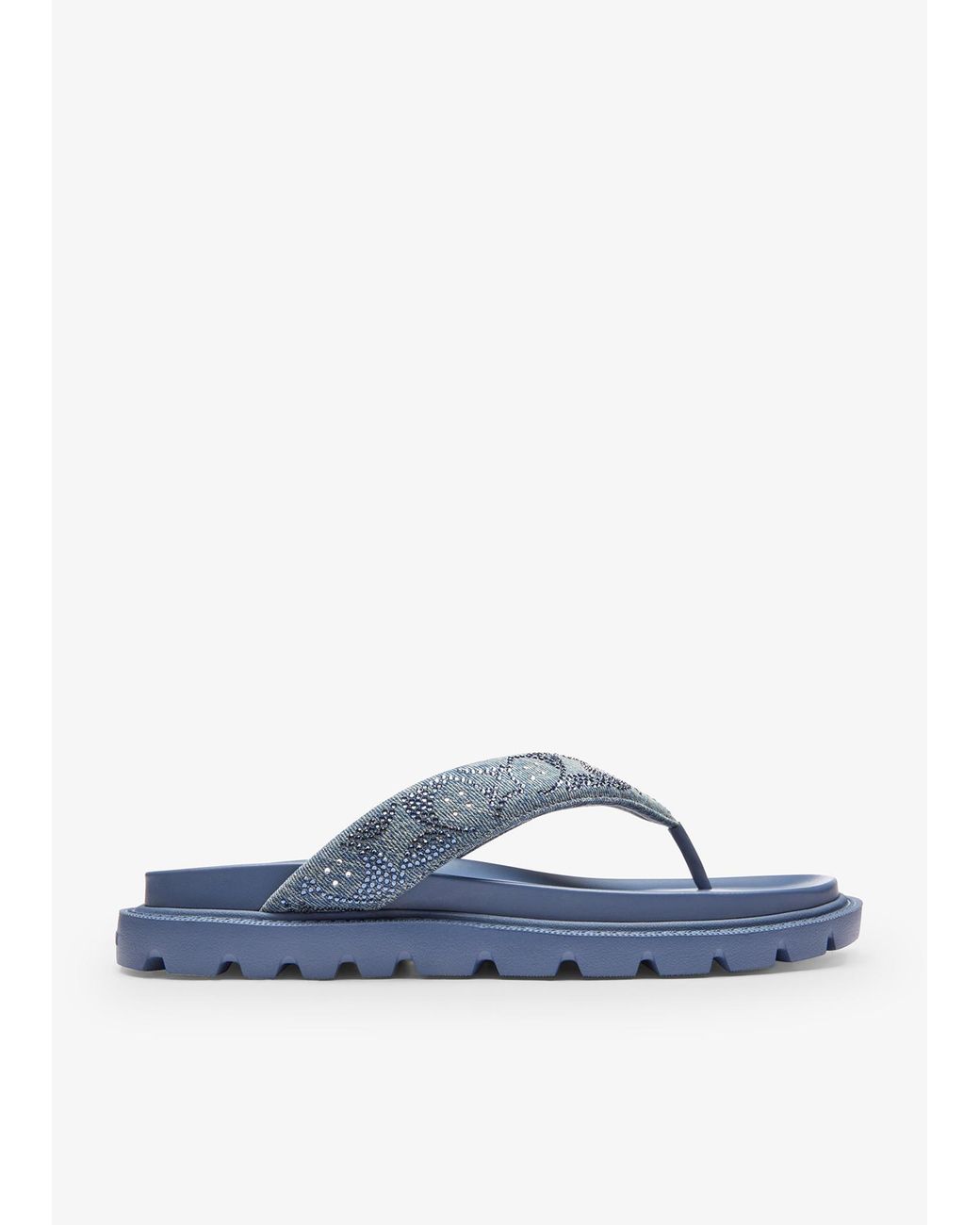 COACH Blue Brynn Thong Sandals