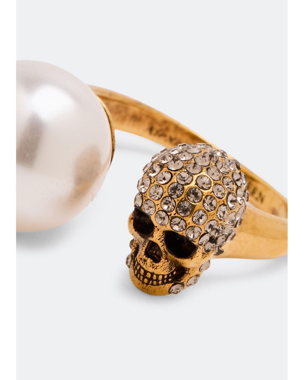 McQueen White Skull Ring
