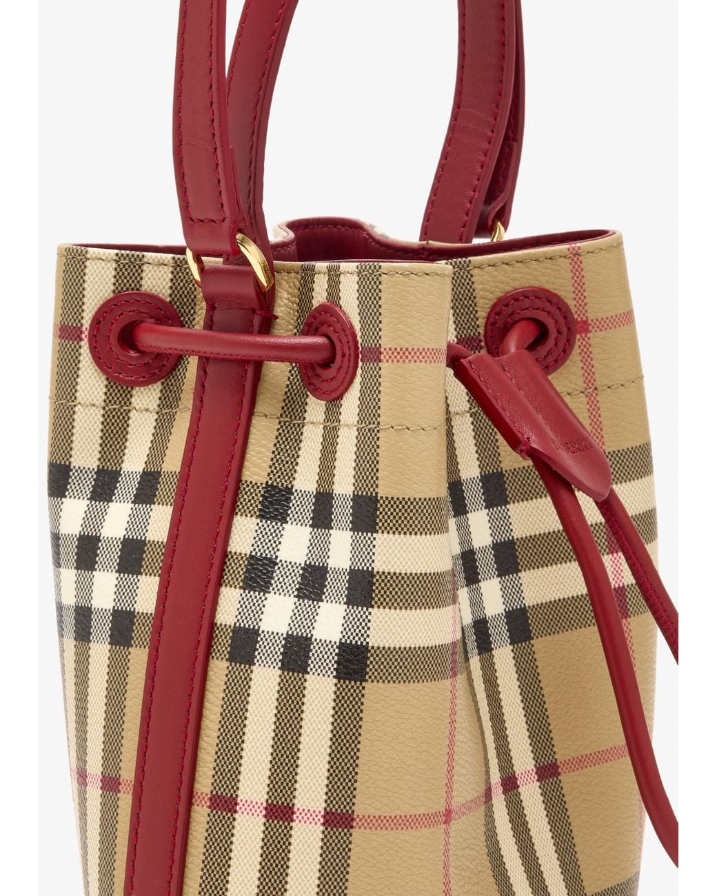 Burberry White Mini Check Bucket Bag