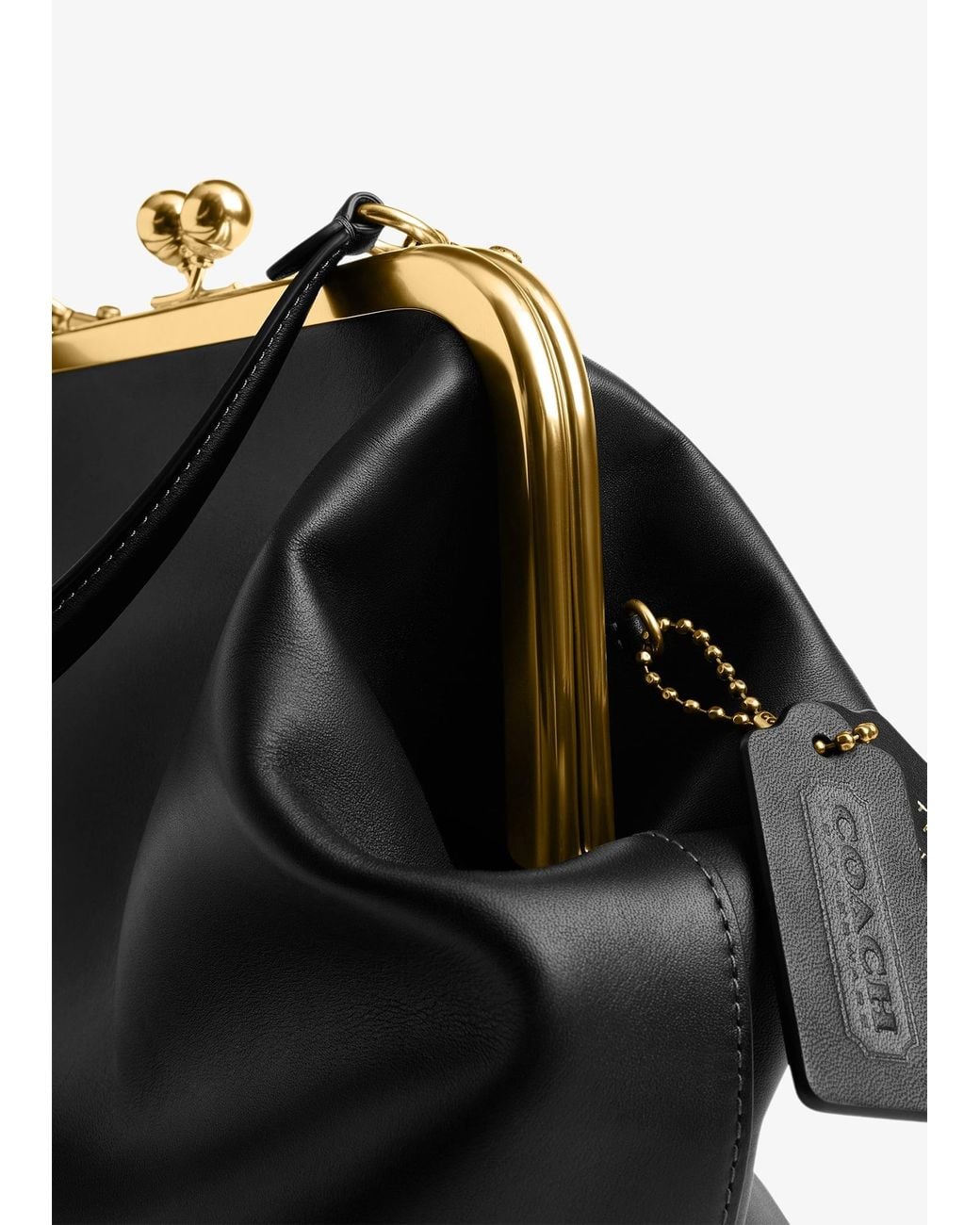 COACH Black Kisslock 27 Frame Bag