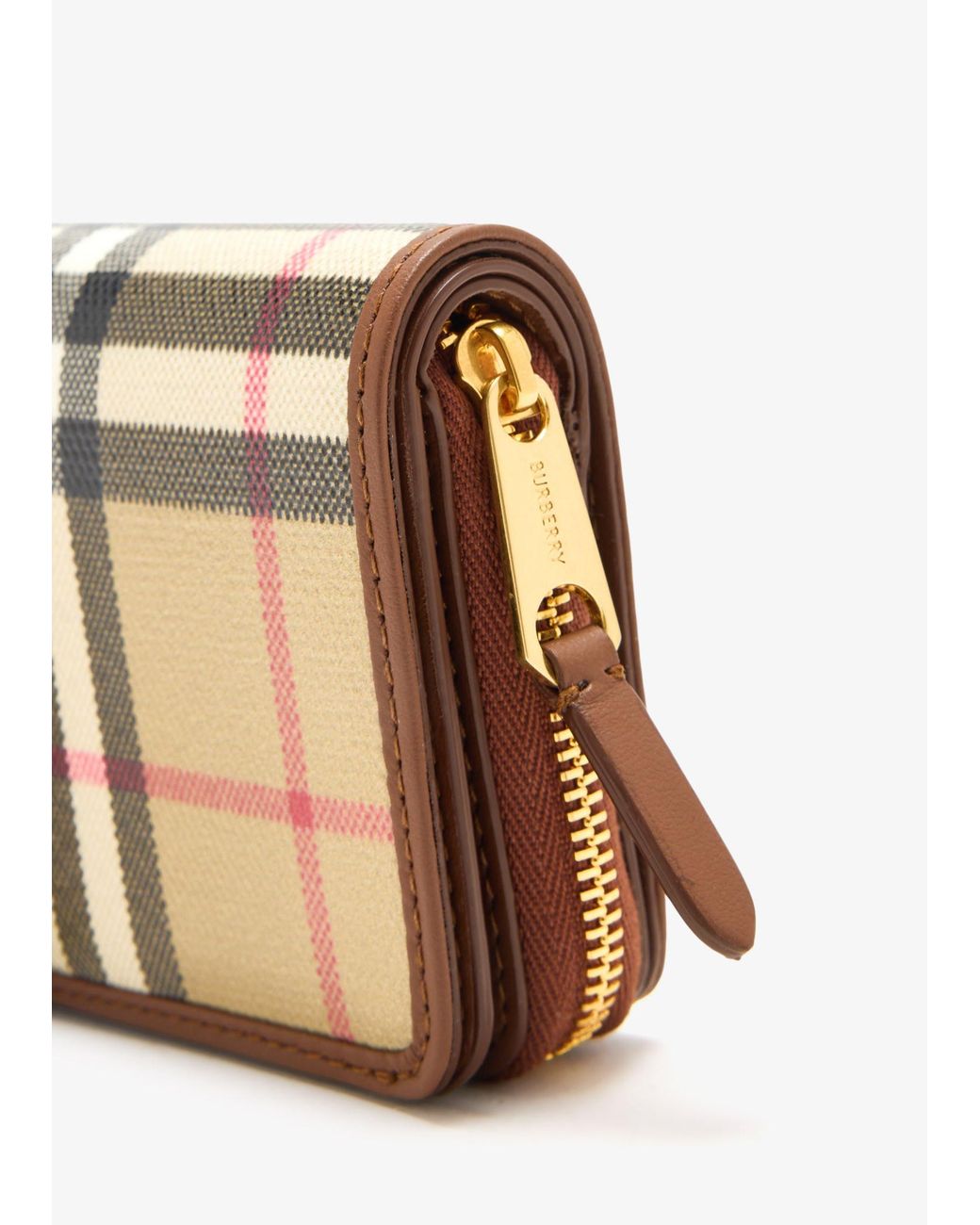 Burberry Natural Small Check Zip Wallet
