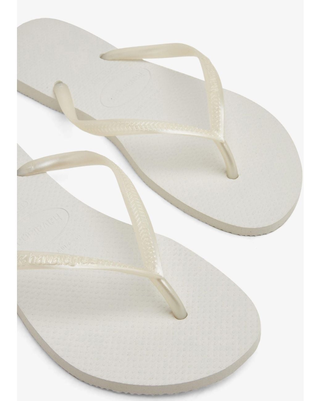 Havaianas White Slim Flip Flops