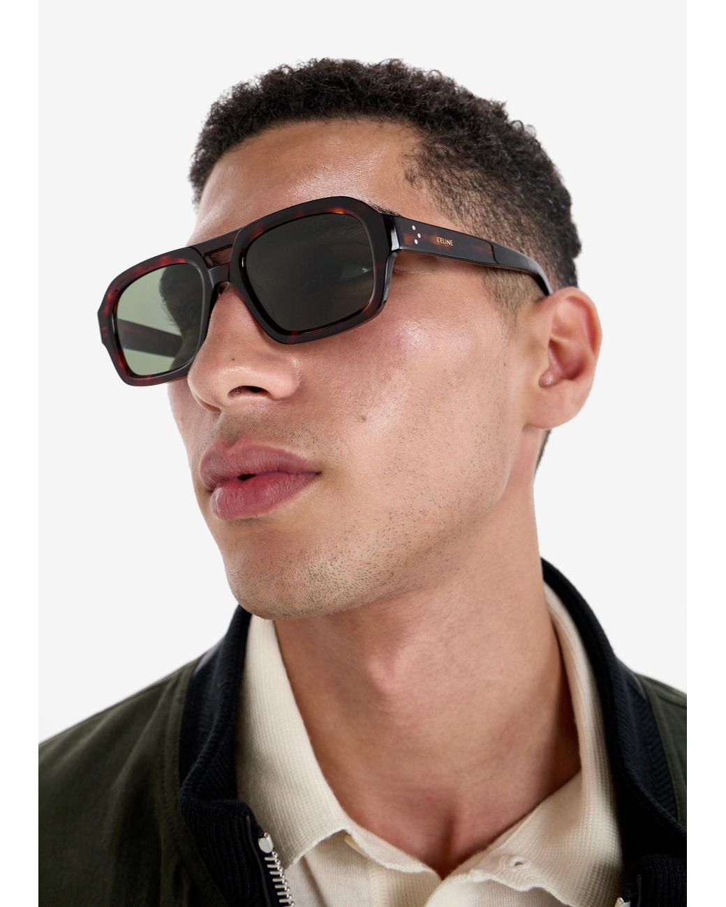 Céline Green 3 Dots Aviator Sunglasses for men