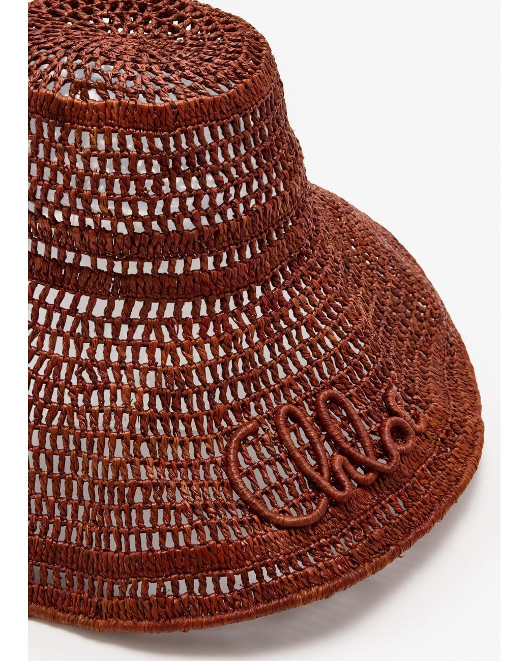 Chloé Brown Raffia Capeline Hat