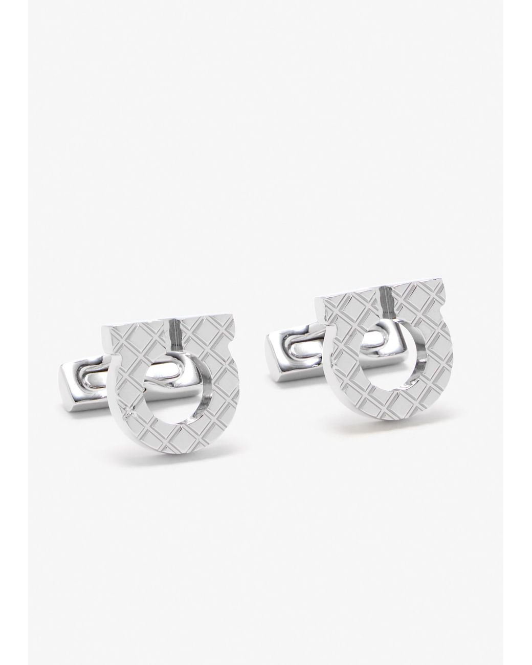 Ferragamo White Gancini Cufflinks for men