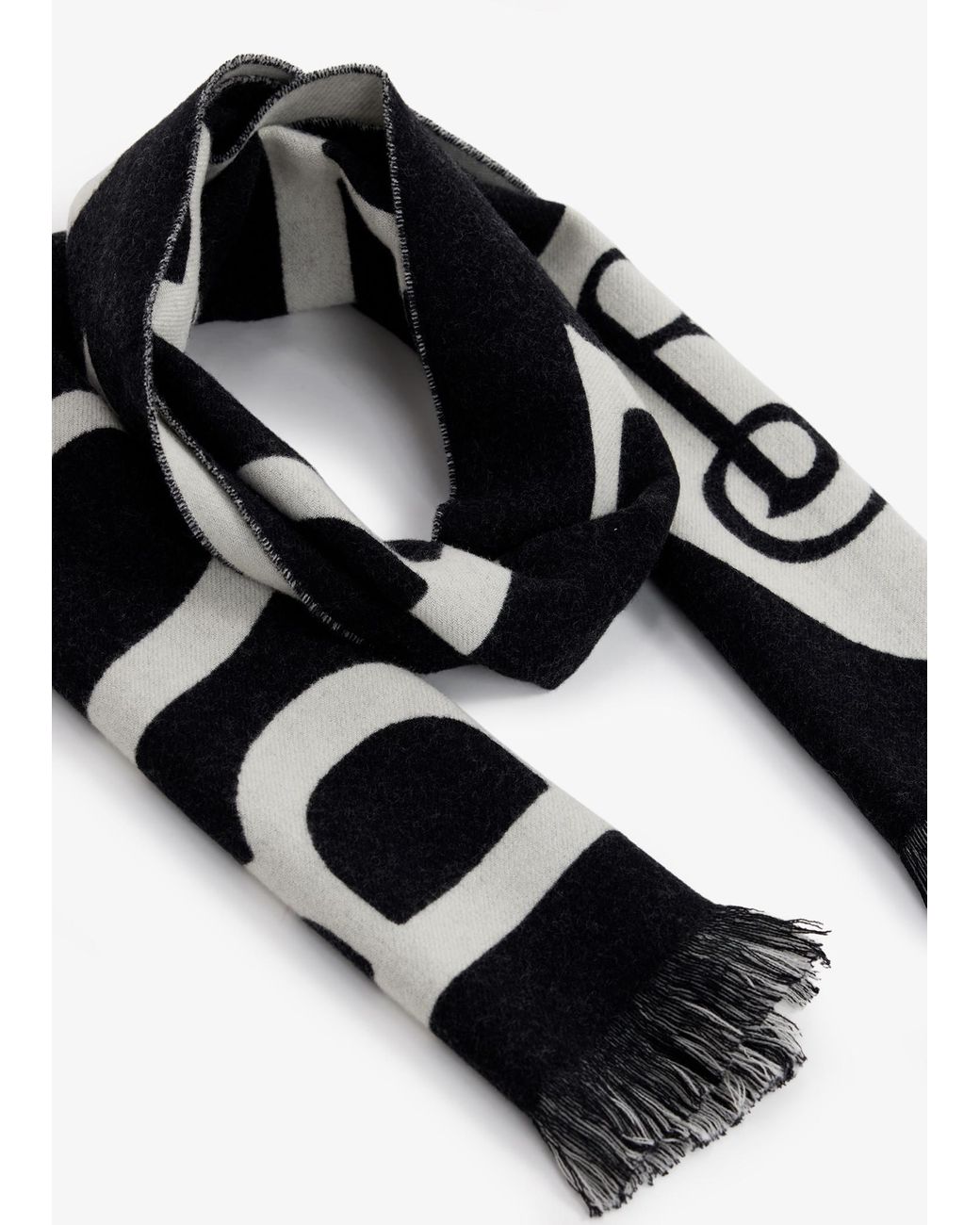 Burberry Black Logo Wool Scarf