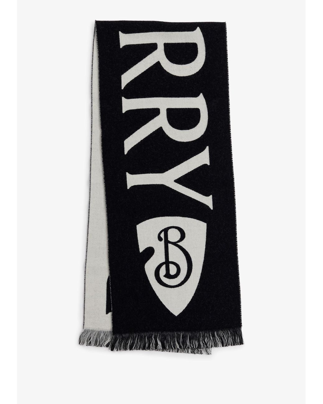 Burberry Black Logo Wool Scarf