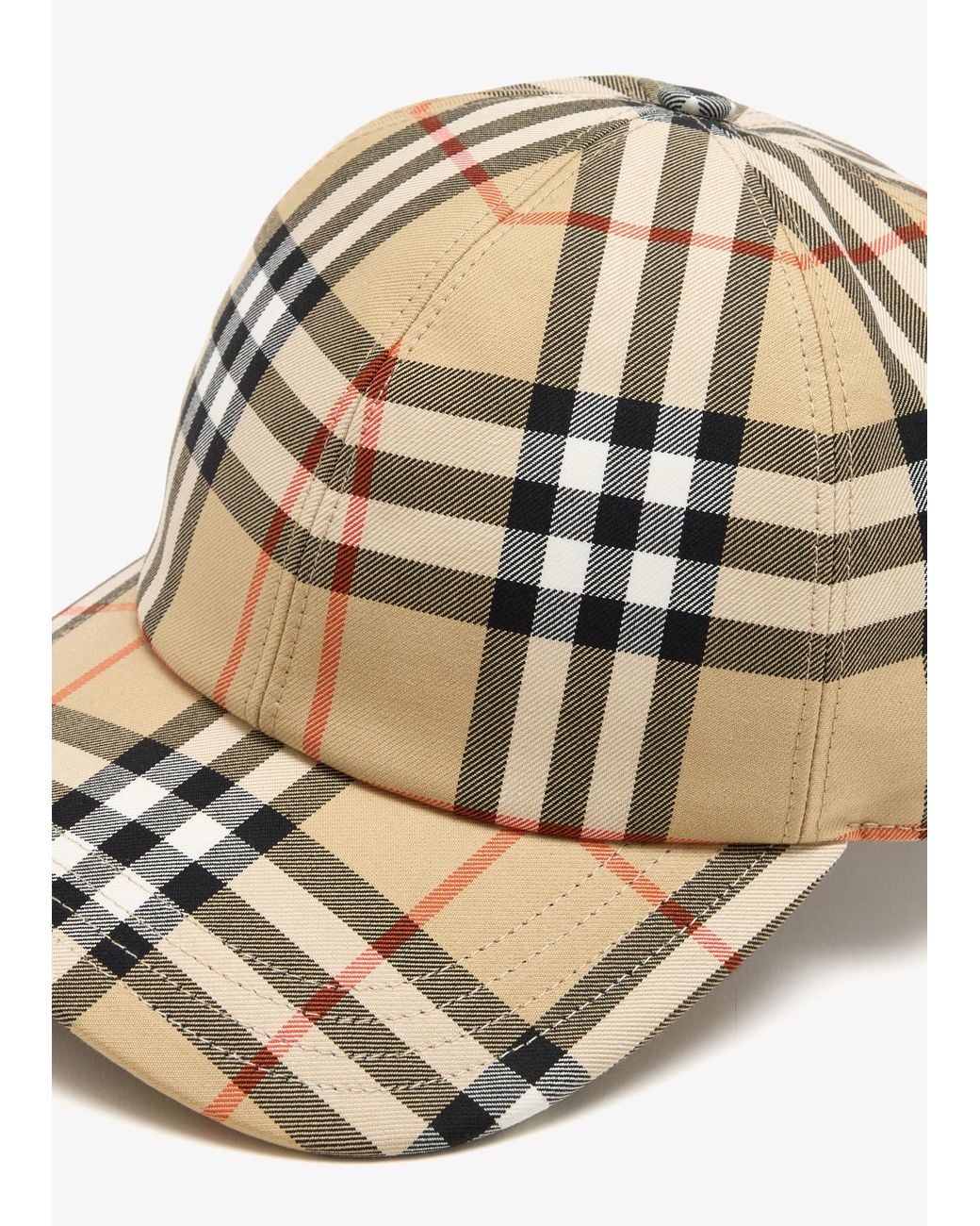 Burberry Natural Check Cotton Baseball Cap for men