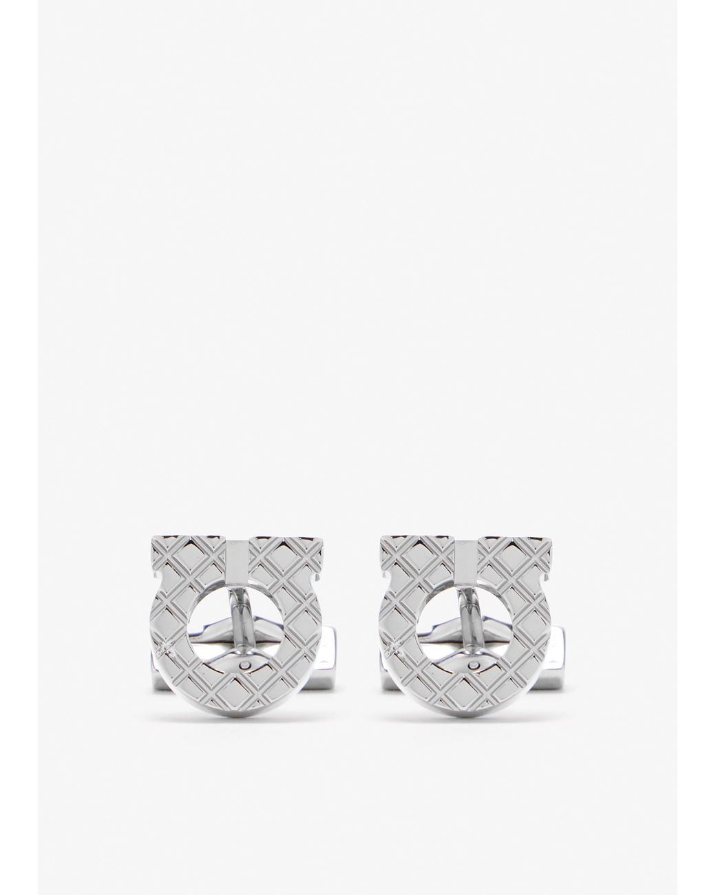 Ferragamo White Gancini Cufflinks for men