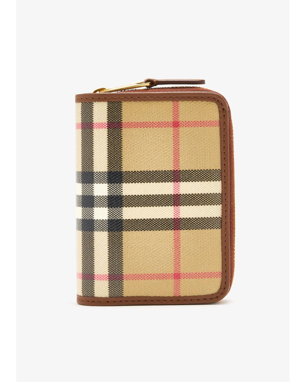 Burberry Natural Small Check Zip Wallet