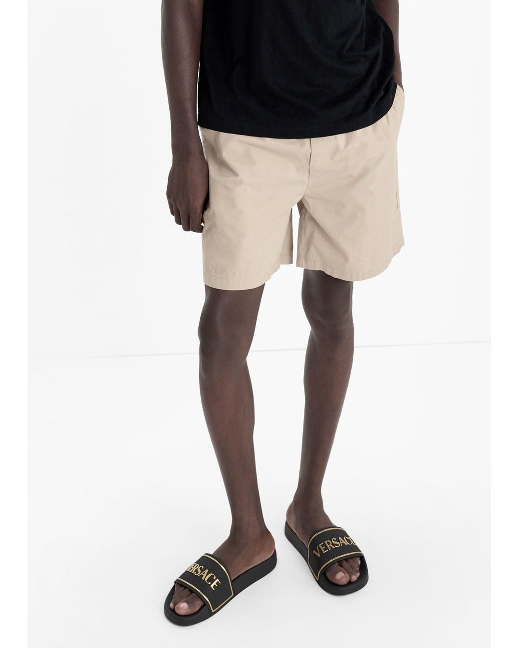 Versace White Logo Slides for men