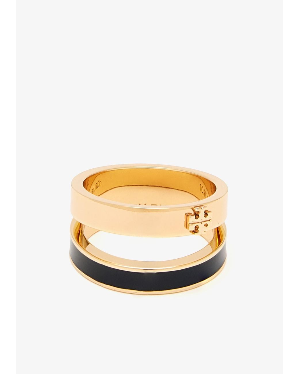 Tory Burch White Icon Enamel Double Ring