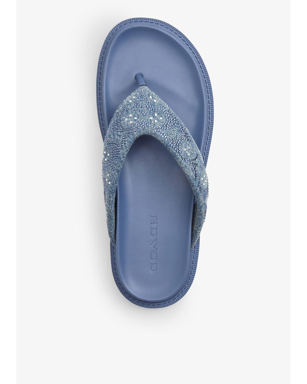 COACH Blue Brynn Thong Sandals